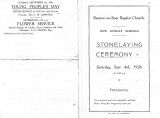 Programme for the opening of the new Sunday School